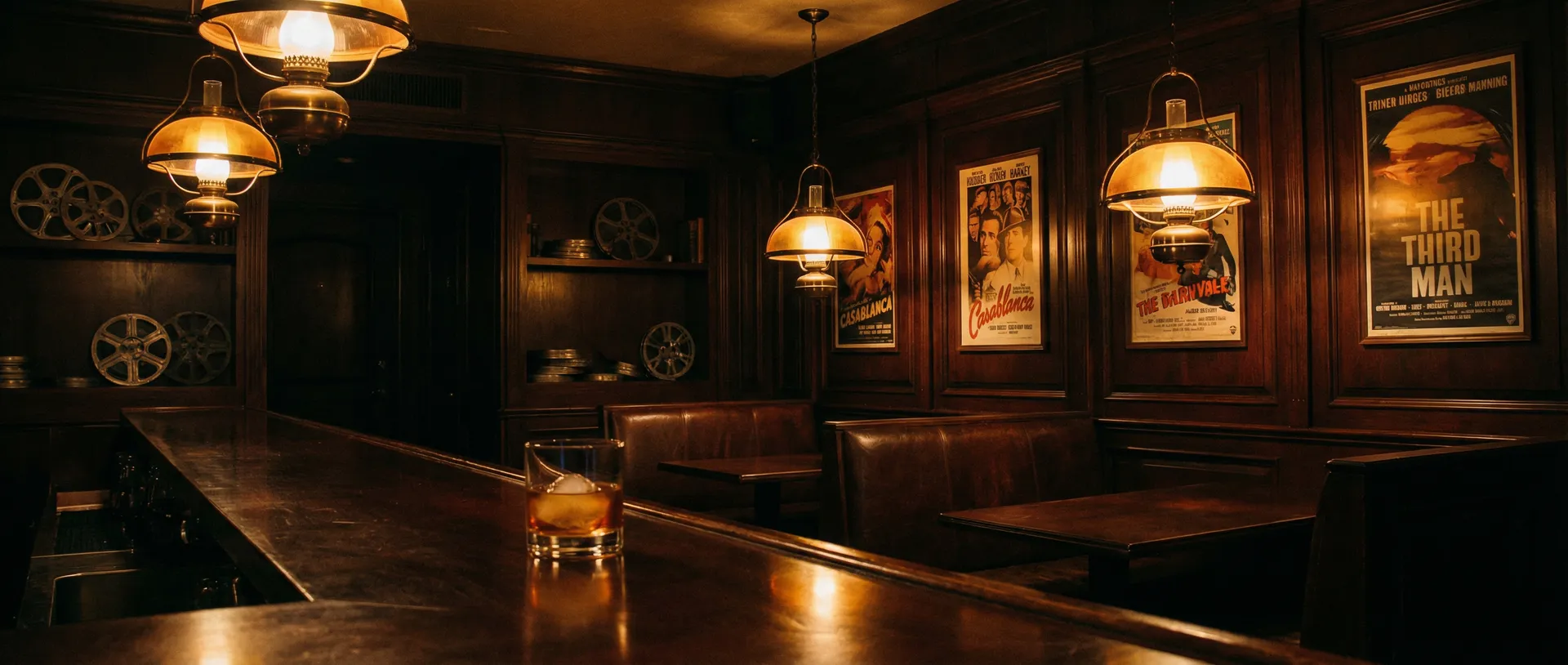 老式酒馆吧台上的威士忌杯与暖黄灯光 - 91猎奇 酒馆氛围